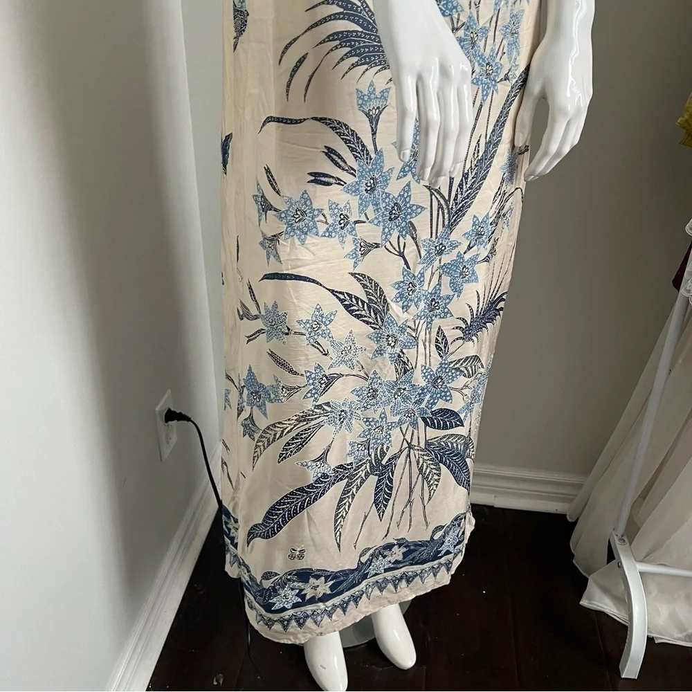 Zara 100% Silk Blue Floral Midi Sundress | Boho Summer Dress | XS - Picture 7 of 12